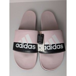 NWT Adidas Adilette Comfort Men Size 18 Pink White Original Adult Slides Sandals